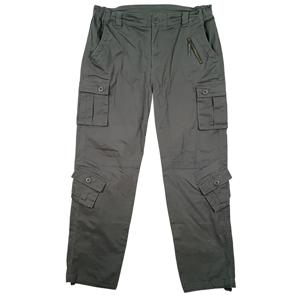 Mustway Parachute Pants Cargo Women 16 Gray Zip Pocket Outdoor Hiking Streetwear
